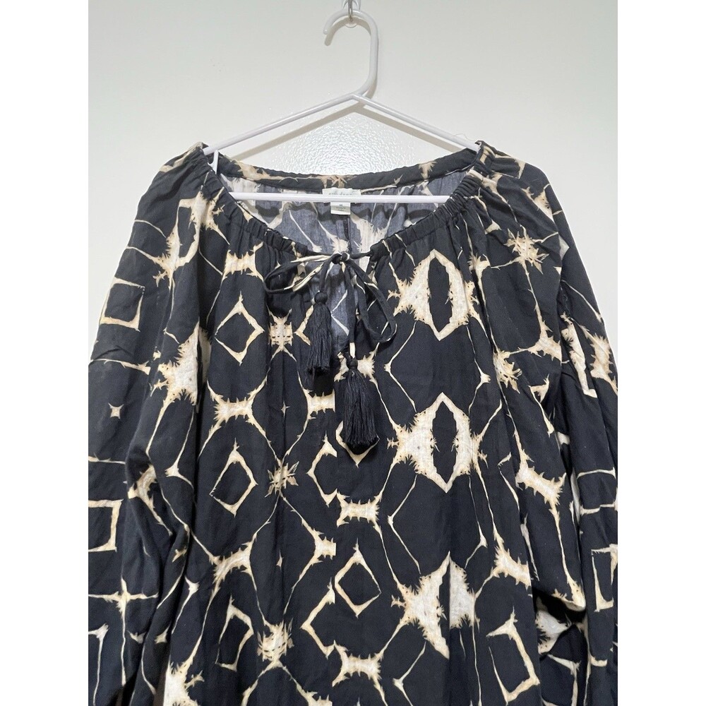 Sundance 100% Cotton Boho Batik Tunic Top Oversized Blouse Medium